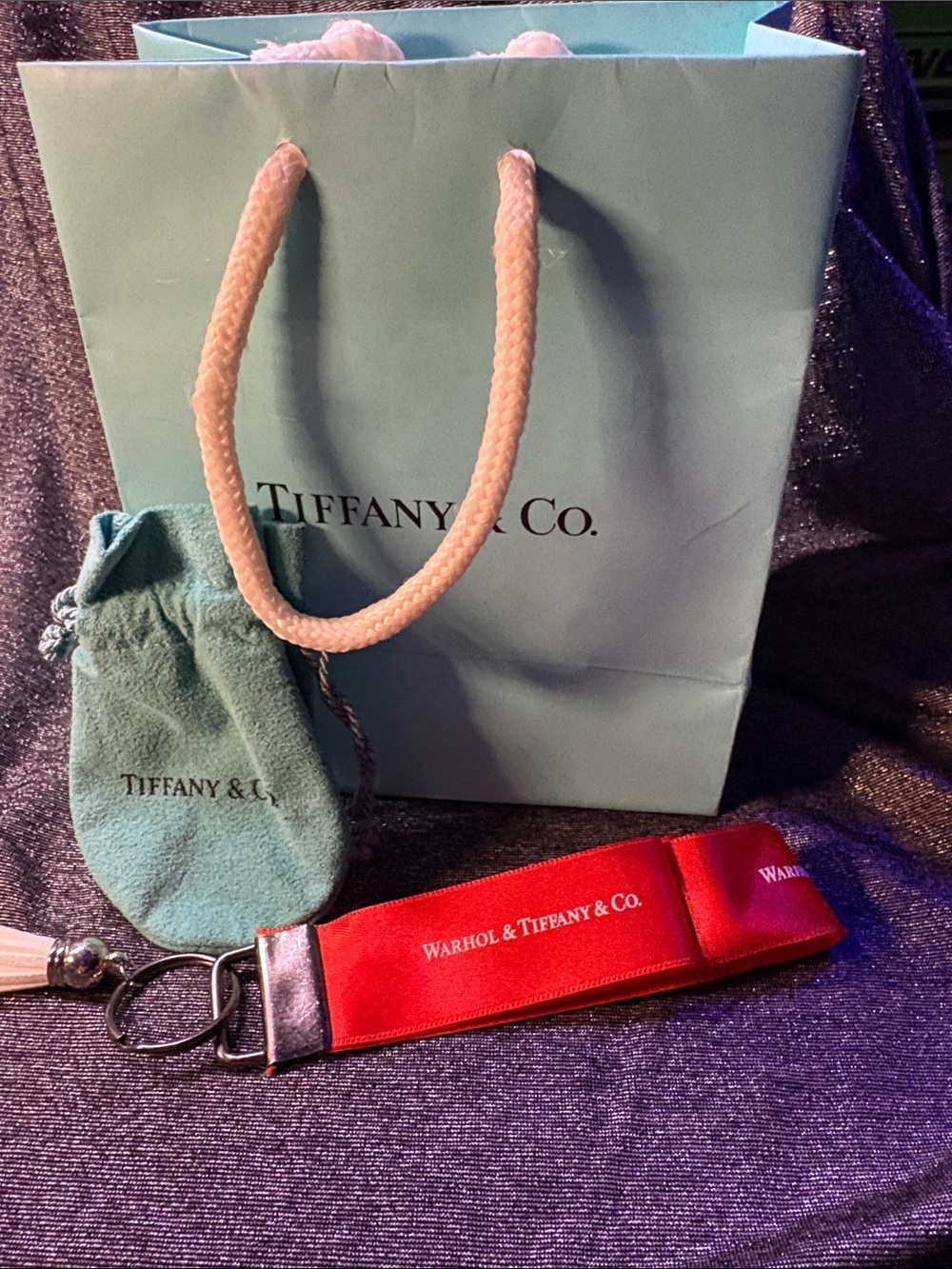 Tiffany & Co. Red Warhol Branded Key Fob Strap